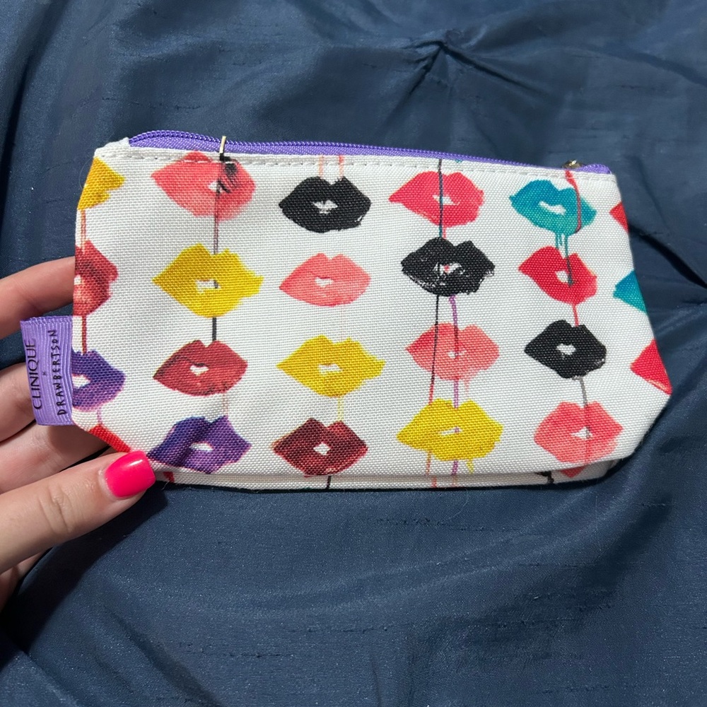 Clinique Colorful Lip Print Cosmetic Bag
